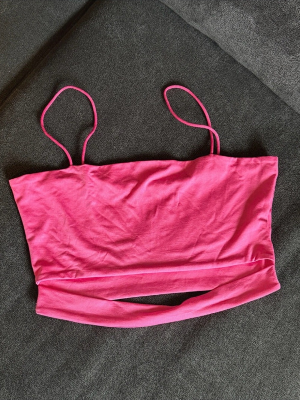 Vibrant Pink Sleeveless Cut-Out Crop Camisole - Small